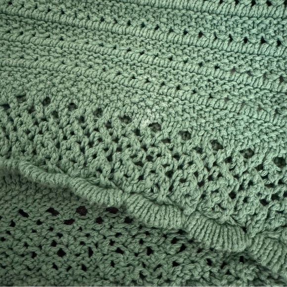 Madewell Sage Green Crochet Tank Top, S - Picture 11 of 12